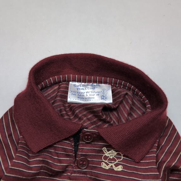 Build A Bear Golf 3 PC Outfit Khaki Shorts Polo Shirt And Hat - Picture 4 of 13